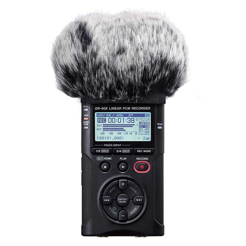 SUNMON Microphone Windscreen for Tascam DR-40X DR40X Mic Recorders,Furry Tascam Windscreen Cover - Image 2